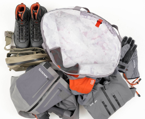 Simms Dry Creek Simple Tote Cloud Camo Grey Empty Simms Dry Creek Simple Tote Cloud Camo Grey Empty